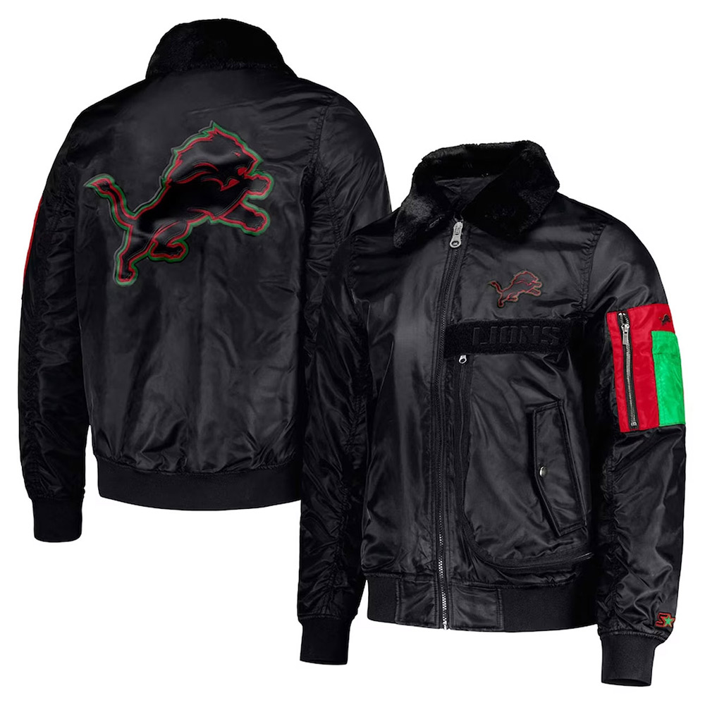 Detroit Lions TY Mopkins Black Jacket - Image 5