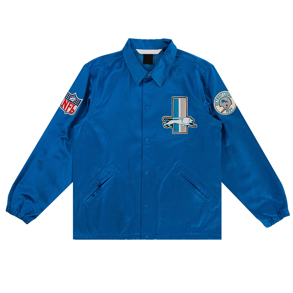 Detroit Lions Royal Satin Windbreaker