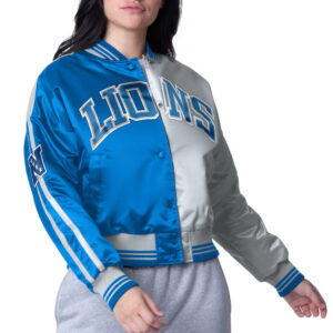 Detroit Lions Zone Blitz Blue/Silver Jacket