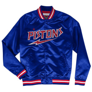 Detroit Pistons Lightweight Blue Satin Jacket