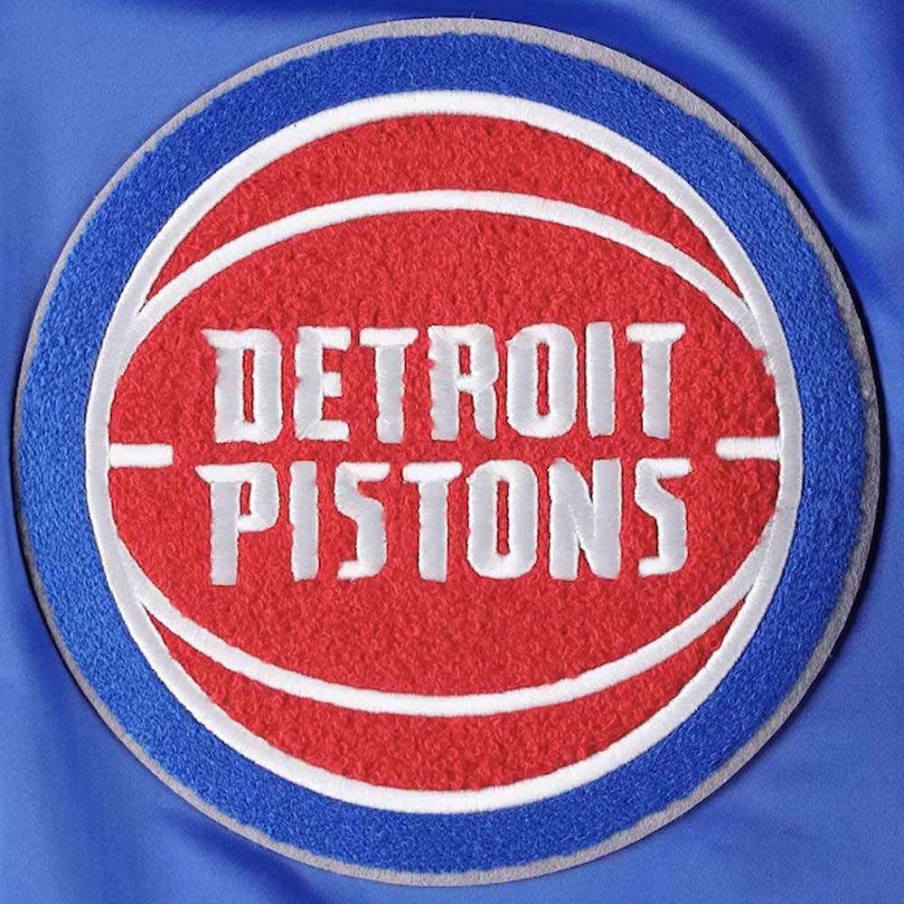Detroit Pistons Finals 3x Champions Mash Up Capsule Royal Satin Jacket - Image 4