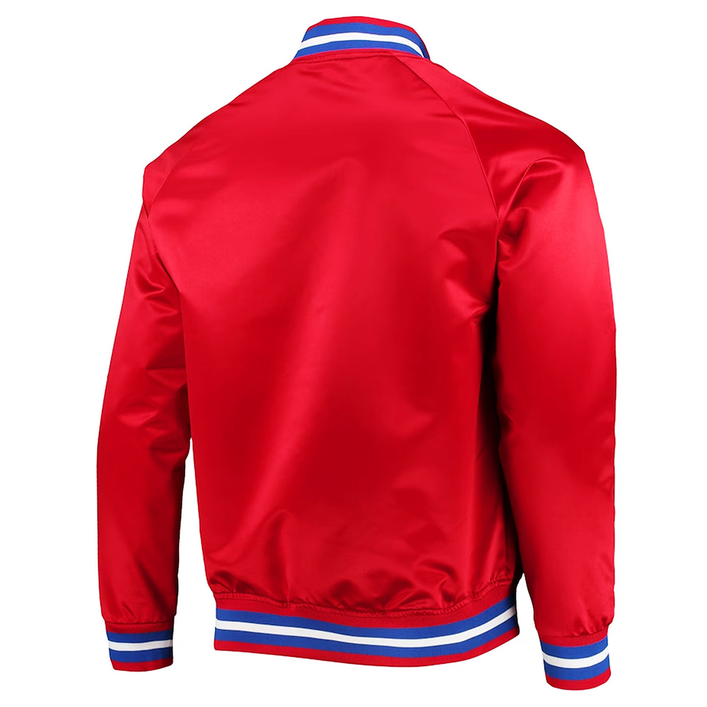 Detroit Pistons Red Lightweight Satin Jacket - Image 2