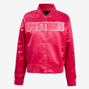 Detroit Pistons Triple Pink Satin Jacket