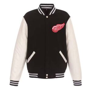 Black/White Detroit Red Wings Varsity Jacket