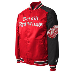 Detroit Red Wings Red and Black Satin Jacket