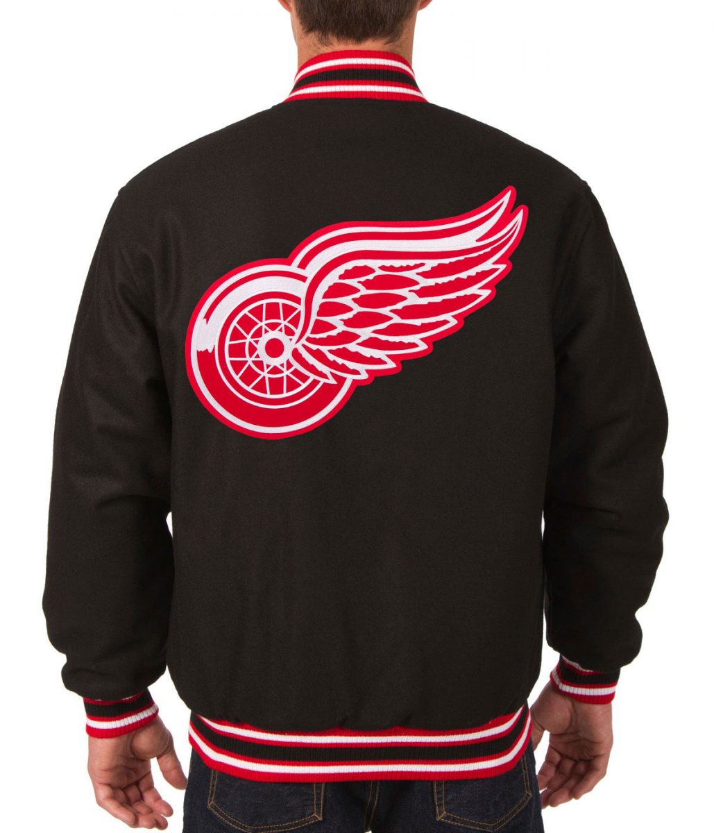 Varsity Detroit Red Wings Wool Black Jacket - Image 2