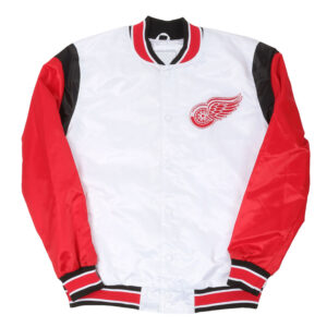 Detroit Red Wings White and Red Teddy Satin Jacket