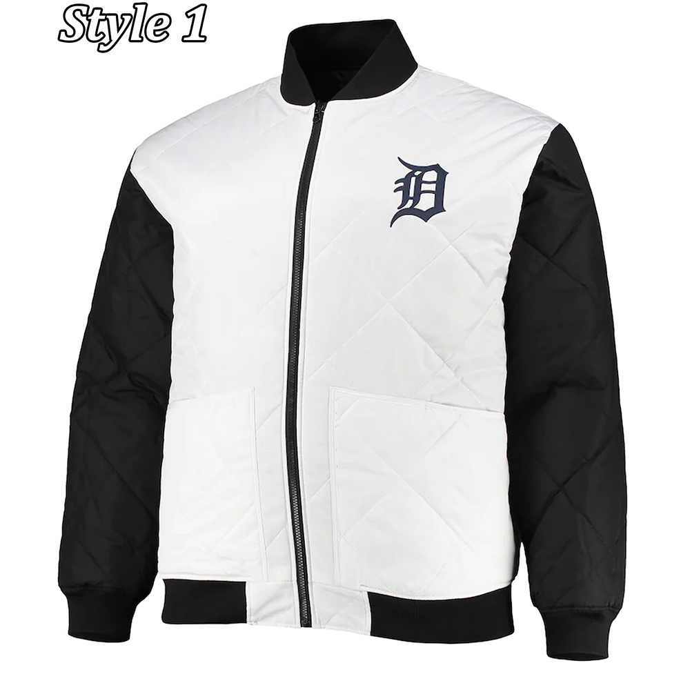 Detroit Tigers Satin Black/White Jacket