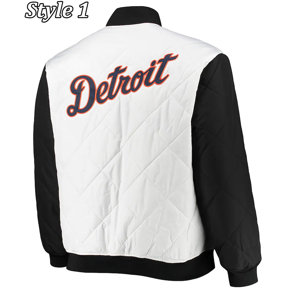 Detroit Tigers Satin Black/White Jacket - Image 3