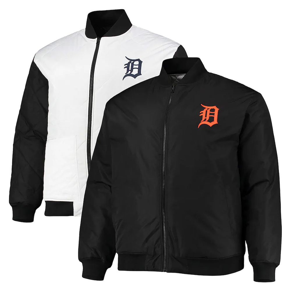 Detroit Tigers Satin Black/White Jacket - Image 5