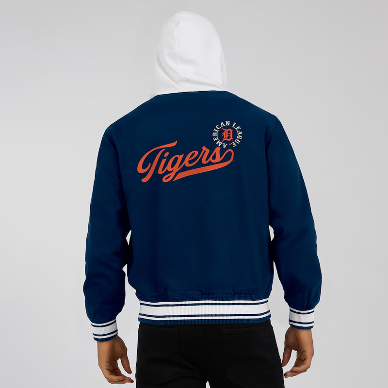 Detroit Tigers Navy Cotton Hooded Jacket - Image 5