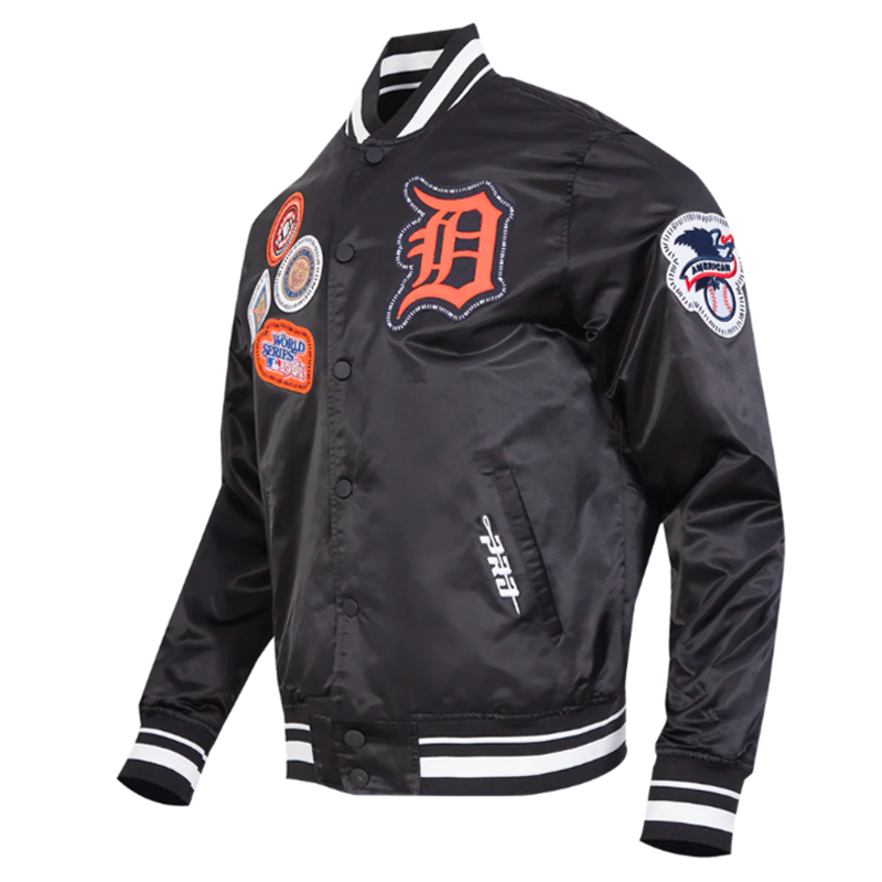 Detroit Tigers Diy Pick Stitch Classic Rib Satin Jacket - Image 3