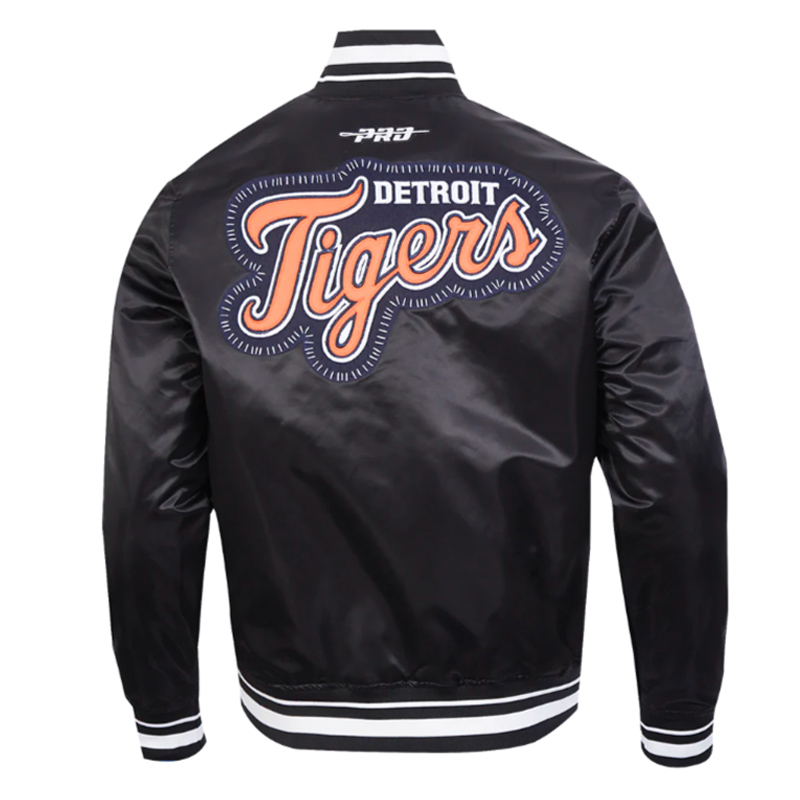 Detroit Tigers Diy Pick Stitch Classic Rib Satin Jacket - Image 2