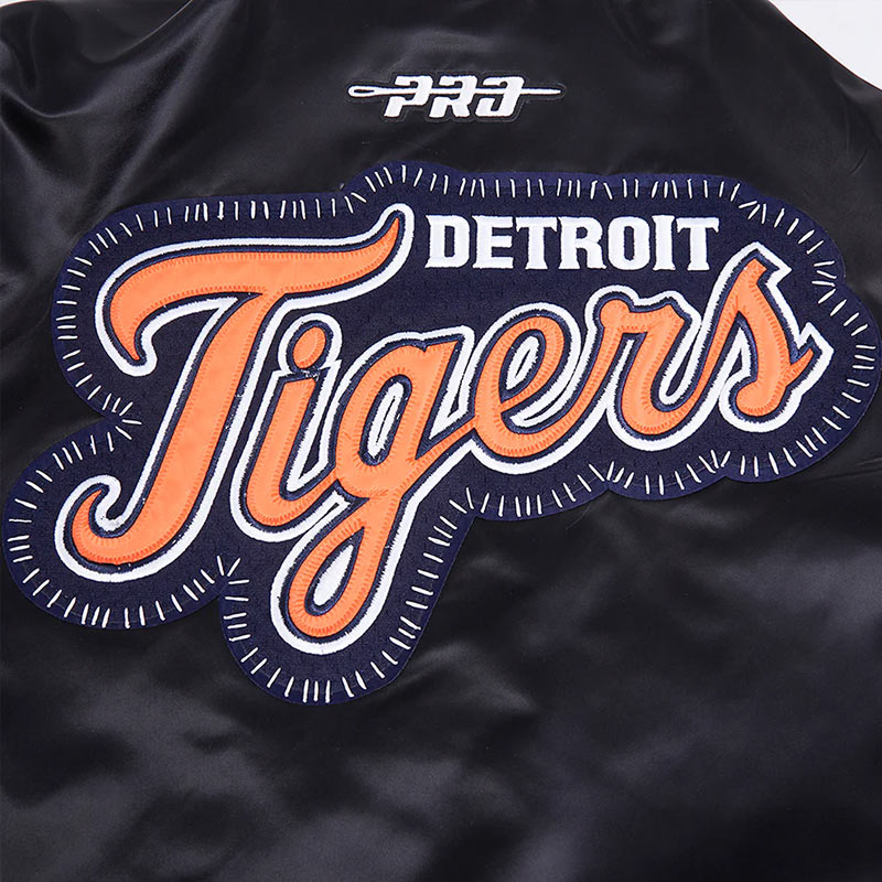 Detroit Tigers Diy Pick Stitch Classic Rib Satin Jacket - Image 5