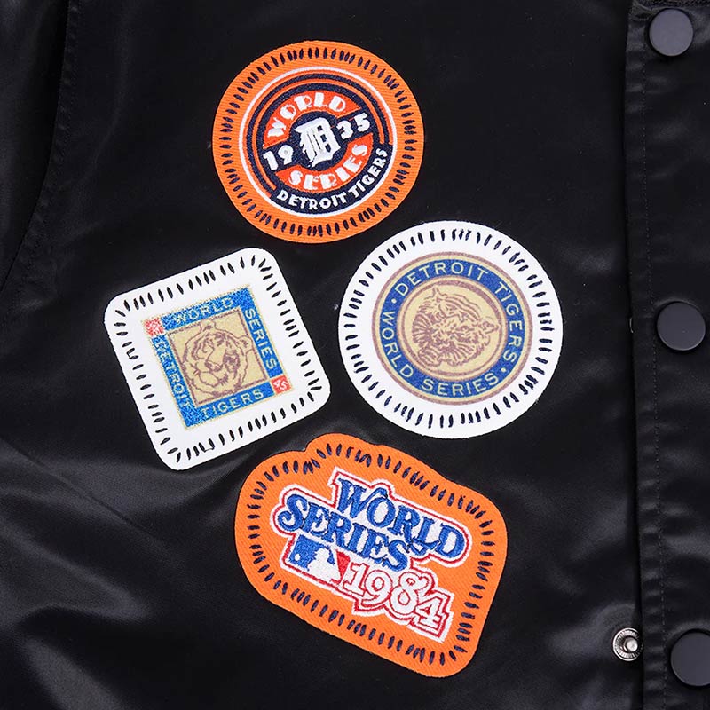 Detroit Tigers Diy Pick Stitch Classic Rib Satin Jacket - Image 7