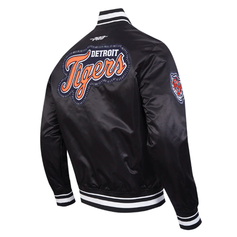 Detroit Tigers Diy Pick Stitch Classic Rib Satin Jacket - Image 4