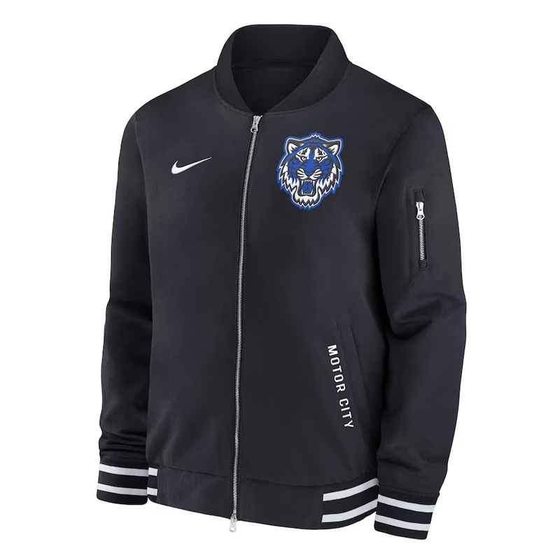 Detroit Tigers Motor City Black Bomber Full-Zip Jacket