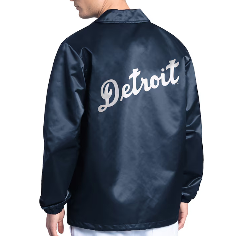 Detroit Tigers Point Man Coaches Navy Jacket - Image 2