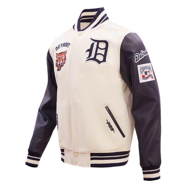 Retro Detroit Tigers Classic Rib Varsity Jacket - Image 6