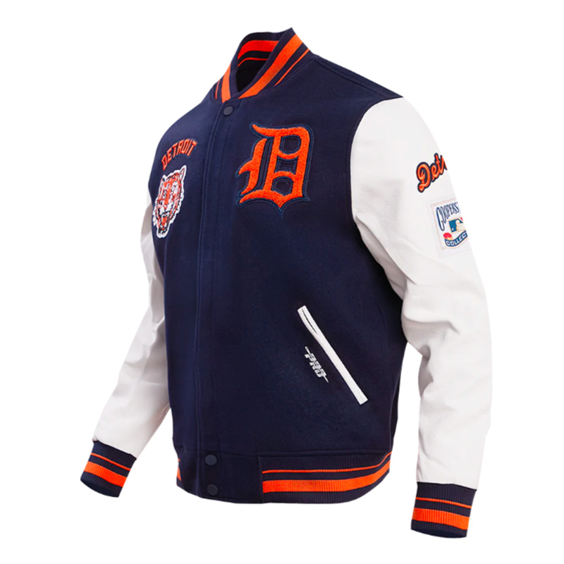 Retro Detroit Tigers Classic Rib Varsity Jacket - Image 5