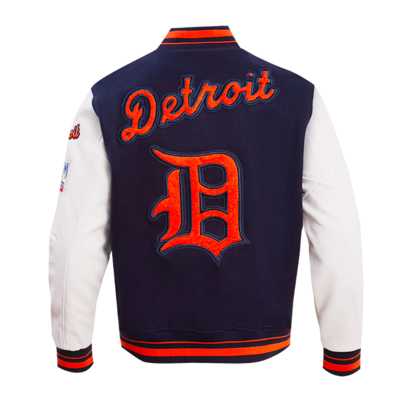 Retro Detroit Tigers Classic Rib Varsity Jacket - Image 3