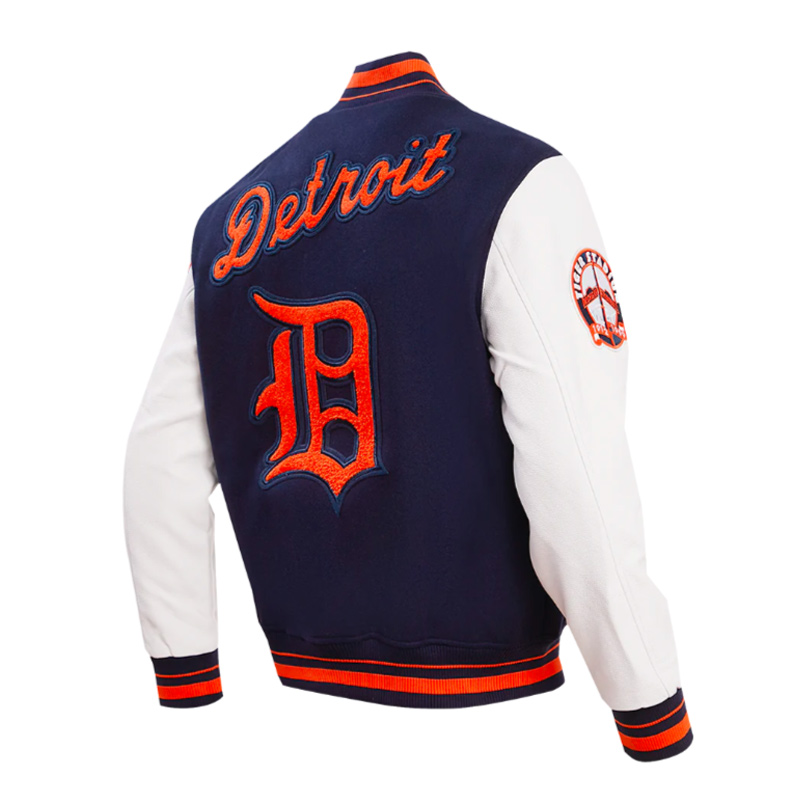 Retro Detroit Tigers Classic Rib Varsity Jacket - Image 7