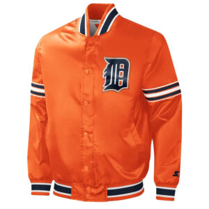Slider Detroit Tigers Orange Varsity Satin Jacket