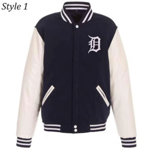 Detroit Tigers Navy and White Varsity Jacket