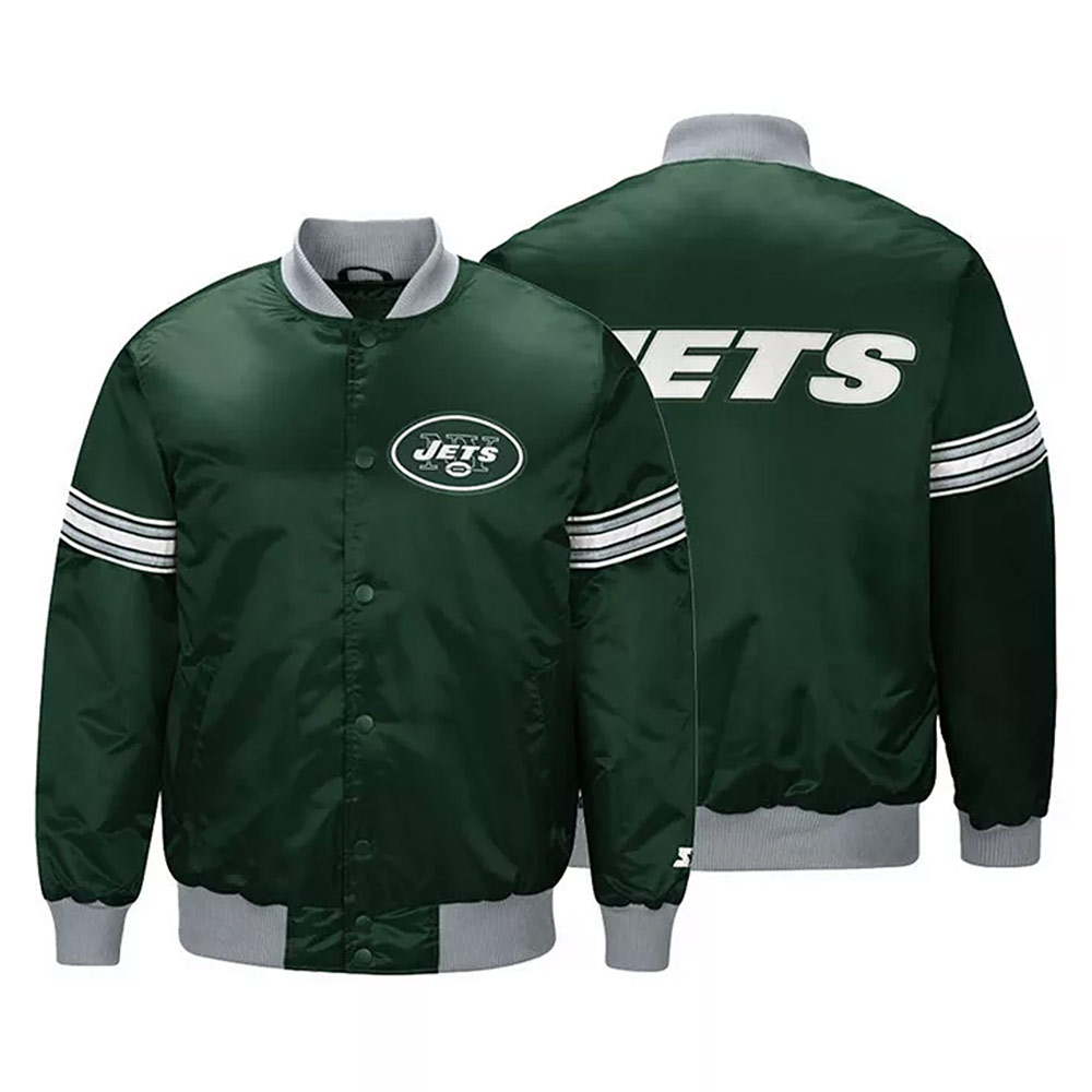 Draft Pick New York Jets Green Satin Jacket - Image 3