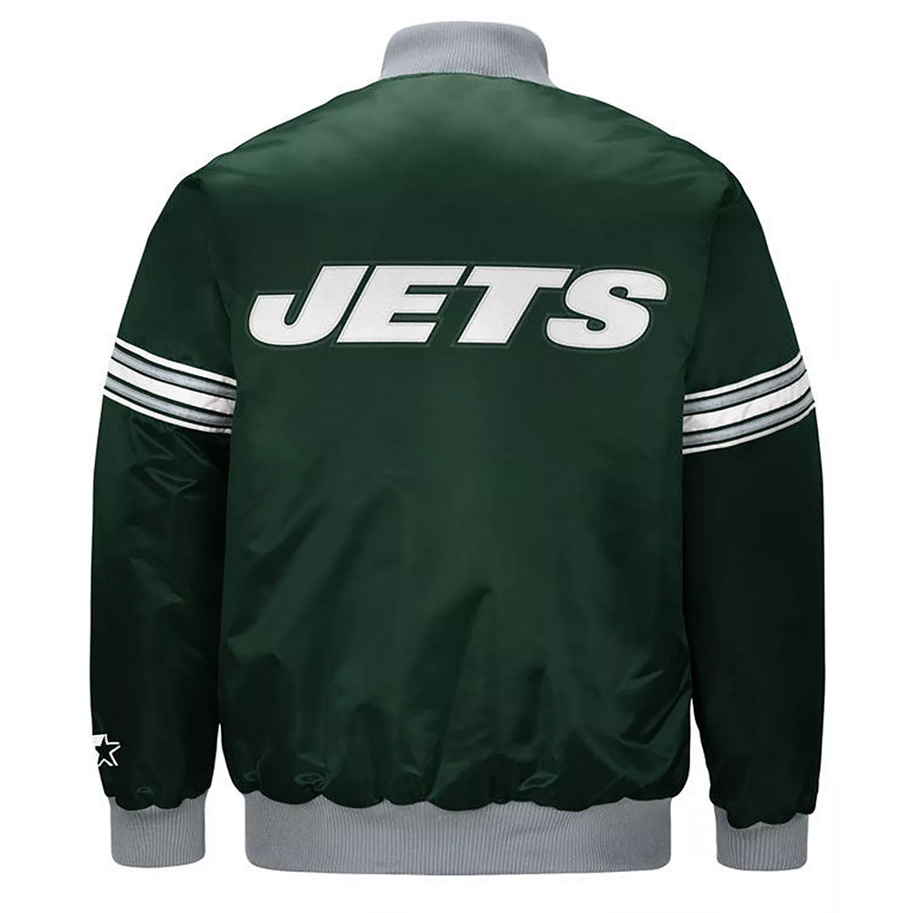 Draft Pick New York Jets Green Satin Jacket - Image 2