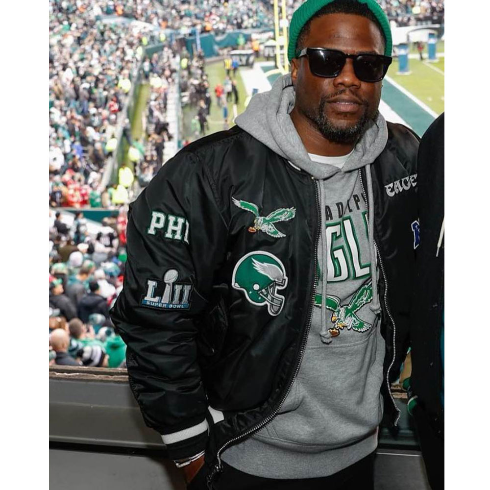 Philadelphia Eagles Kevin Hart Black Bomber Jacket - Image 9