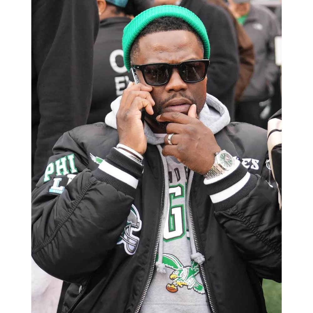 Philadelphia Eagles Kevin Hart Black Bomber Jacket - Image 11