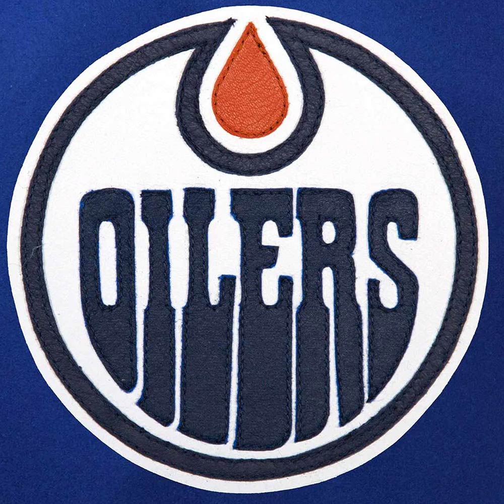 Varsity Edmonton Oilers Royal Blue and White Two-Tone Jacket - Image 3
