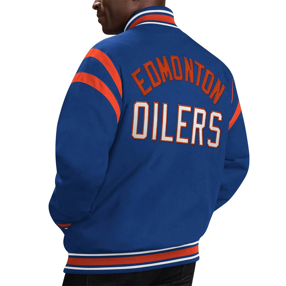 Edmonton Oilers Tailback Blue Varsity Jacket - Image 2