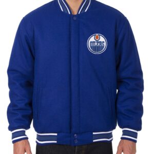 Varsity Edmonton Oilers Royal Blue Wool Jacket