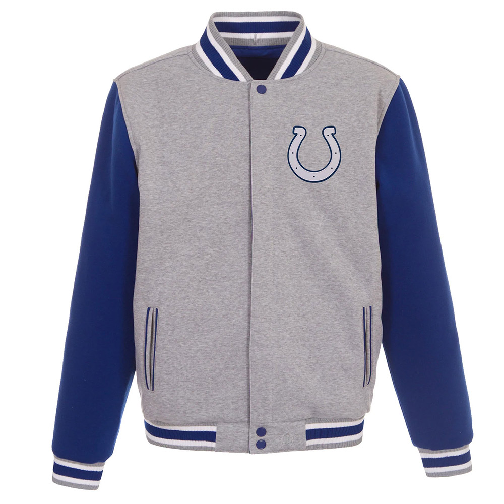 Indianapolis Colts Varsity Royal and Gray Wool Jacket