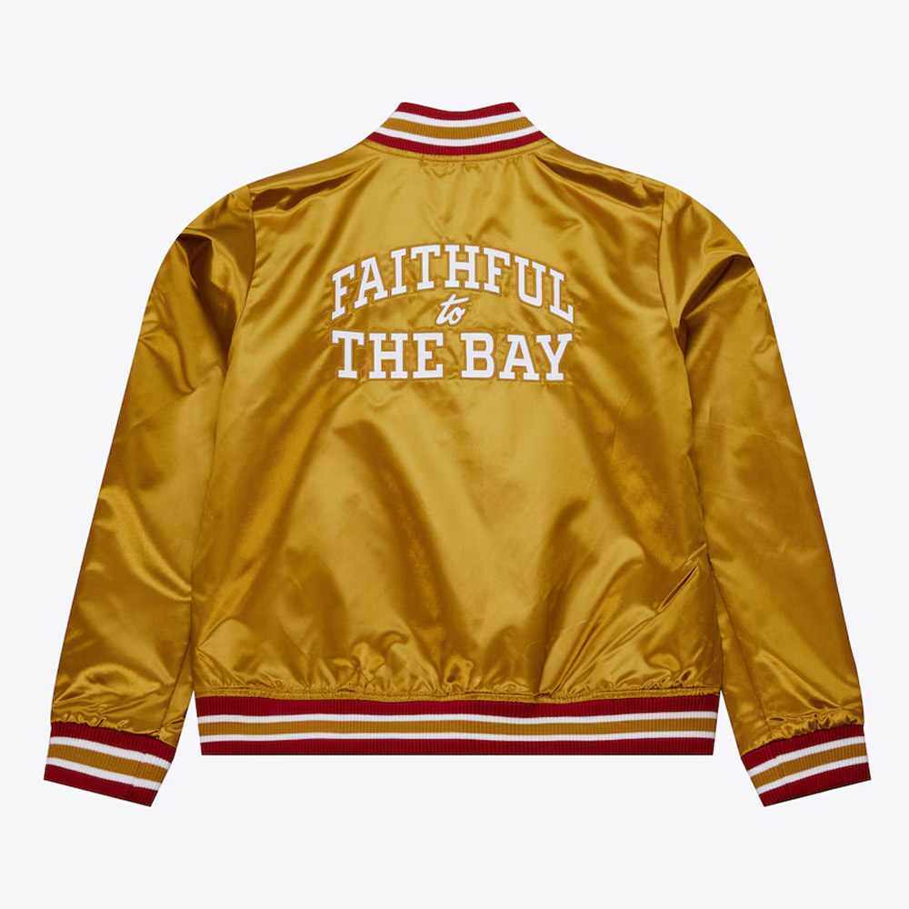 Faithful to The Bay San Francisco 49ers Gold Satin Jacket - Image 2