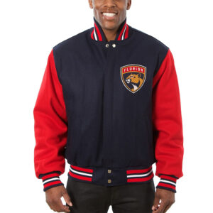 Florida Panthers Varsity Two-Tone Navy/Red Wool Jacket