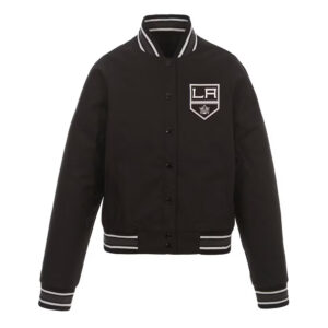 Black Los Angeles Kings Poly-Twill Front-Hit Jacket