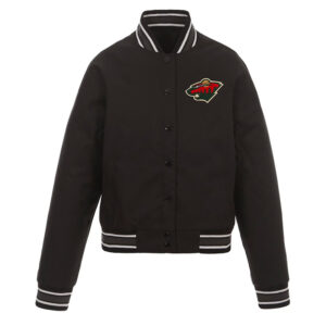 Minnesota Wild Poly-Twill Front-Hit Black Jacket