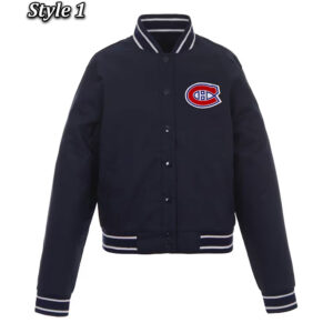 Navy Montreal Canadiens Front Hit Poly Twill Jacket