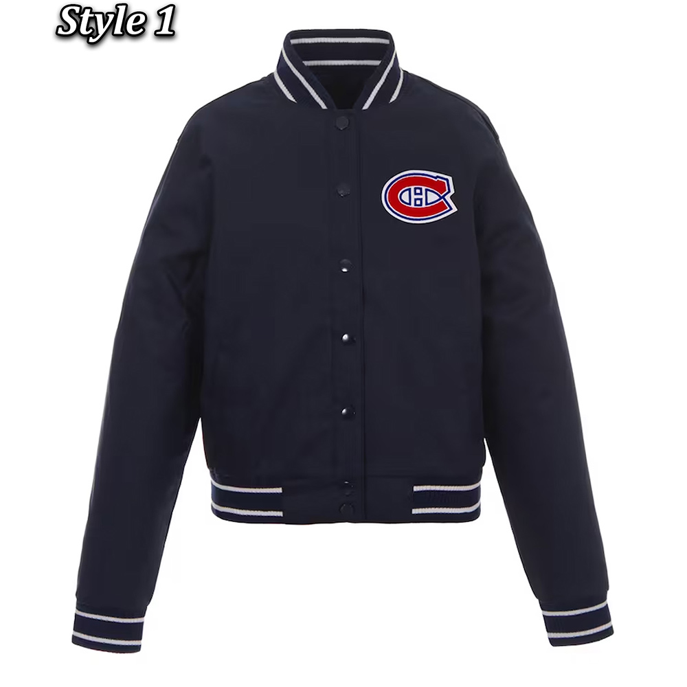 Navy Montreal Canadiens Front Hit Poly Twill Jacket