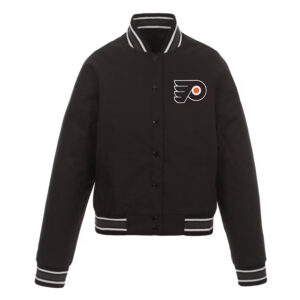 Black Philadelphia Flyers Poly-Twill Front-Hit Jacket