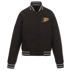 Anaheim Ducks Front Hit Poly Twill Black Jacket
