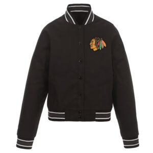 Chicago Blackhawks Black Poly-Twill Jacket