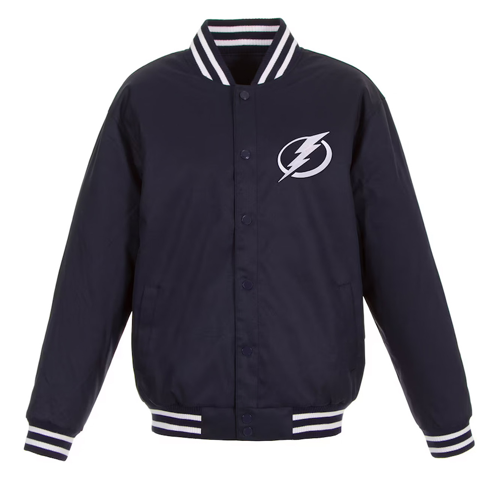 Navy Tampa Bay Lightning Front Hit Poly Twill Jacket