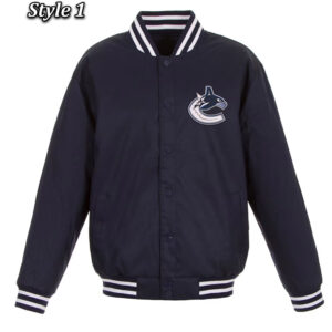 Navy Vancouver Canucks Front Hit Poly Twill Jacket