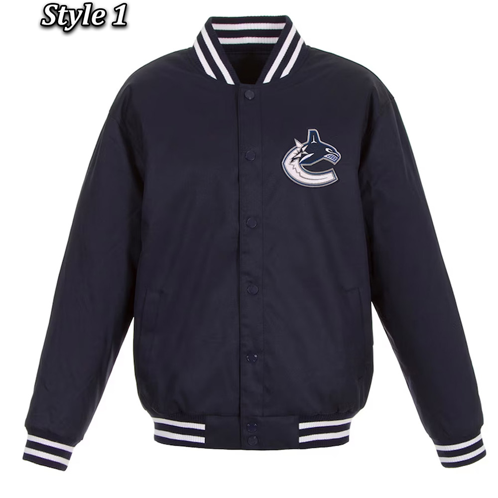 Navy Vancouver Canucks Front Hit Poly Twill Jacket