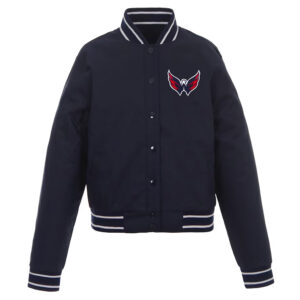 Navy Washington Capitals Poly-Twill Front-Hit Jacket