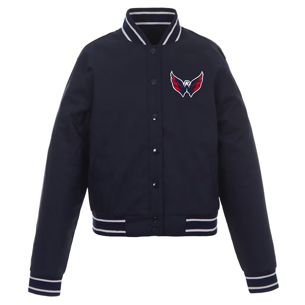 Navy Washington Capitals Poly-Twill Front-Hit Jacket